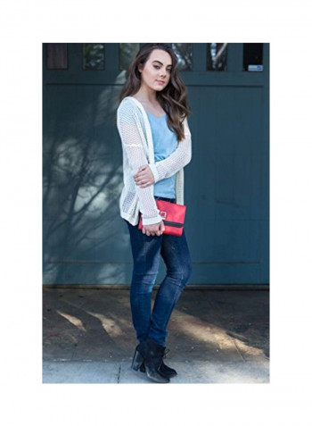 Leather Crossbody Bag Red/Black
