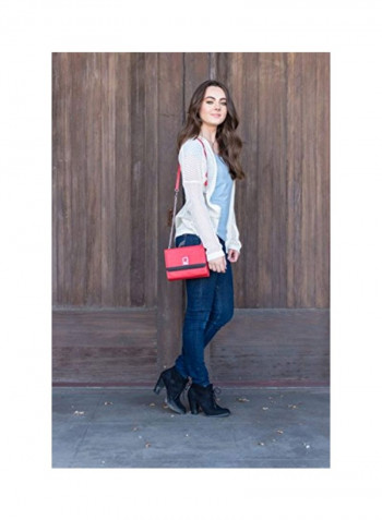 Leather Crossbody Bag Red/Black