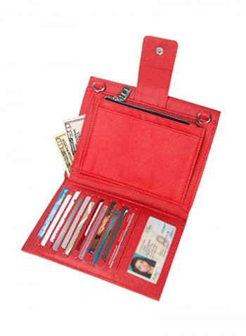 Leather Crossbody Bag Red/Black