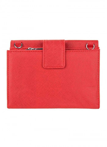 Envelope Clutch Red/Silver