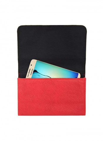 Envelope Clutch Red/Silver