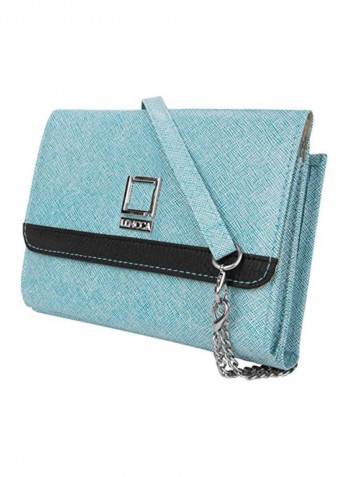 Bi-Fold Leather Wallet Sky Blue