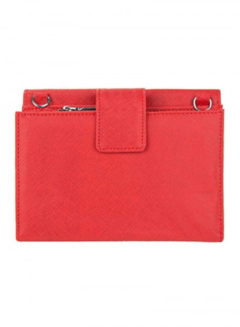Bi-Fold Leather Wallet Red/Black