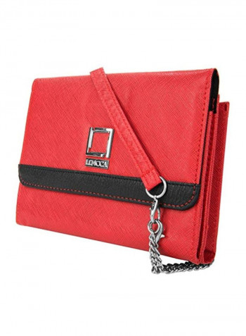 Bi-Fold Leather Wallet Red