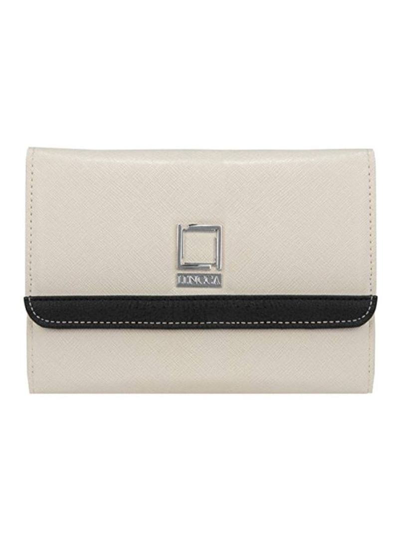 Bi-Fold Leather Wallet Ivory/Black