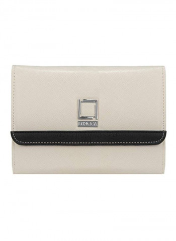 Bi-Fold Leather Wallet Ivory/Black