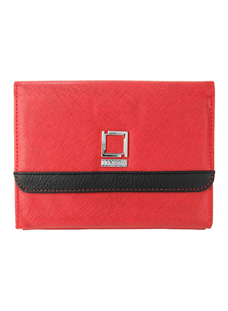 Bi-Fold Leather Wallet Red