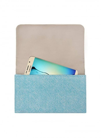 Bi-Fold Leather Wallet Skyblue/Black