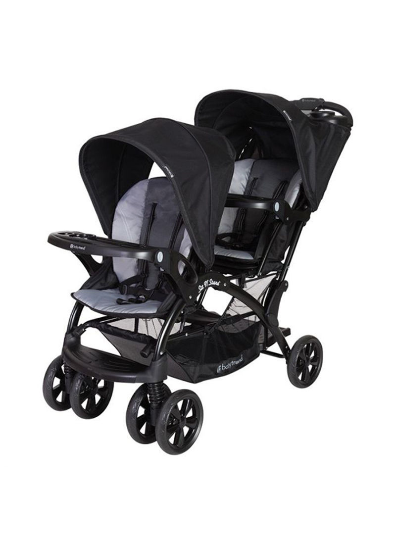 Sit N Stand Double Stroller - Black