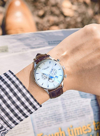 Men's Leather Analog Watch SL1813