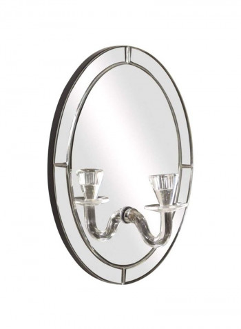 Wall Hanging Mirror With Candle Holder Clear 12x16inch