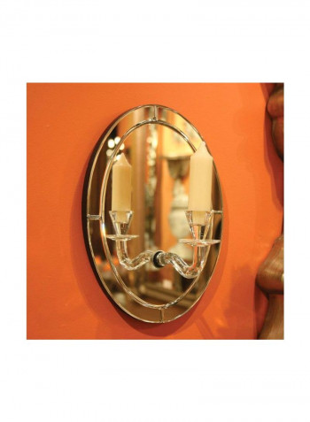 Wall Hanging Mirror With Candle Holder Clear 12x16inch