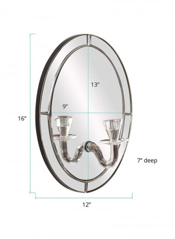 Wall Hanging Mirror With Candle Holder Clear 12x16inch