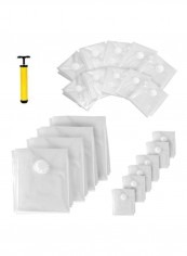 20-Piece Vacuum Storage Bag With Hand Pump Clear/Yellow/Black