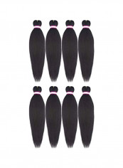 8-Piece Crochet Braids Synthetic Fiber Extension Set Black 20inch