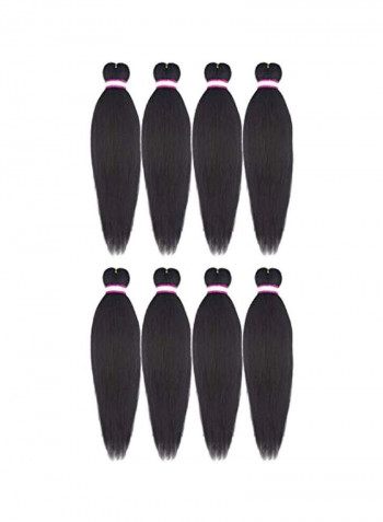 8-Piece Crochet Braids Synthetic Fiber Extension Set Black 20inch