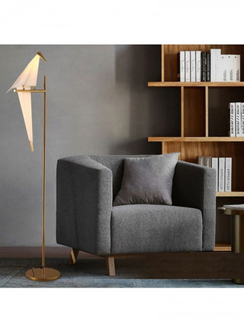 Bird Study Bedroom Bedside Stand LED Floor Lamp Yellow 42x42x160cm
