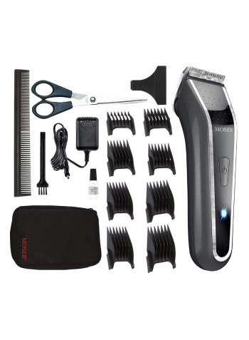 Professional Cordless Hair Trimmer Kit Black/Silver