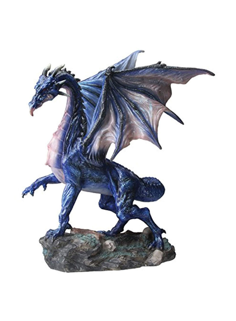 Midnight Dragon Collectible Figurine Blue/Beige/Brown 13.5x14inch