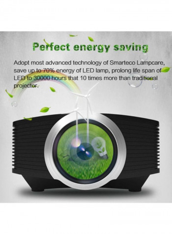 Mini Portable HD Home Projector M225 Black