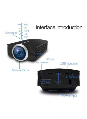 Mini Portable HD Home Projector M225 Black