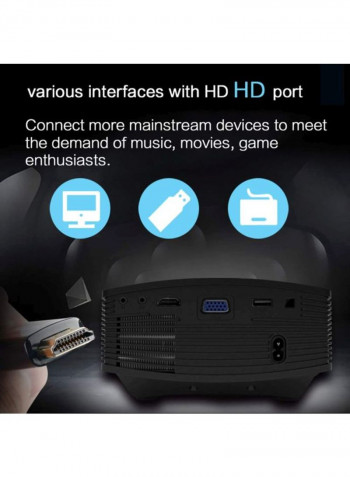 Mini Portable HD Home Projector M225 Black