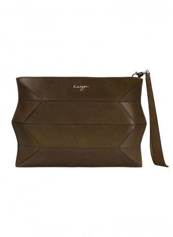 Ascot Leather Tote Handbag Olive Dark Olive