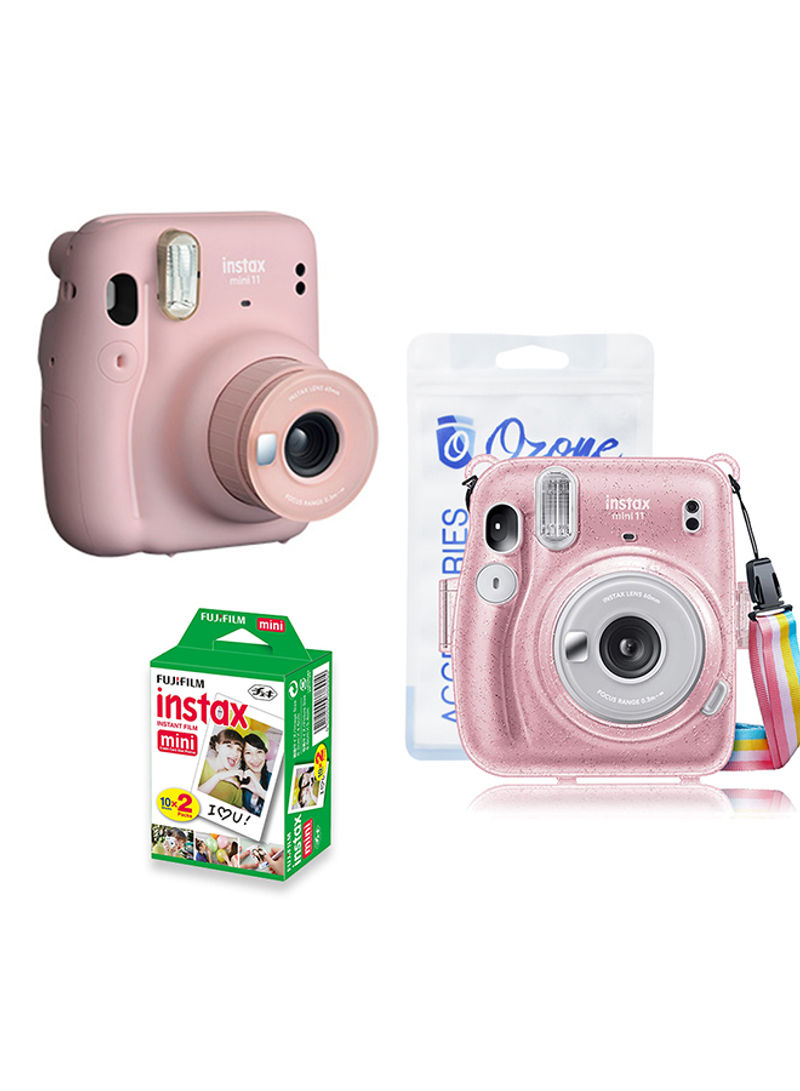 Fujifilm Instax Mini 11 Instant Camera With Transparent Case And Plain Film 20 Sheets