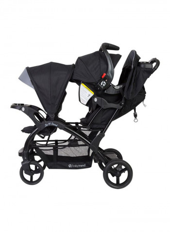 Twin Baby Stroller - Black/Grey