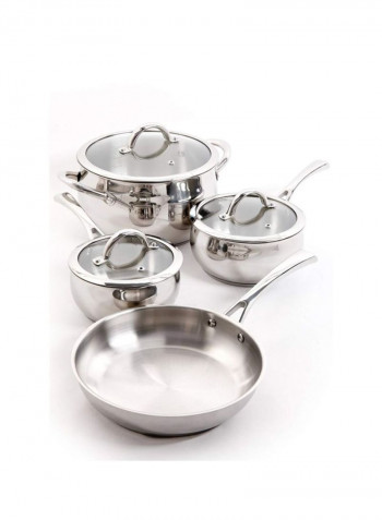 7-Piece Cookware Set With Lid Silver