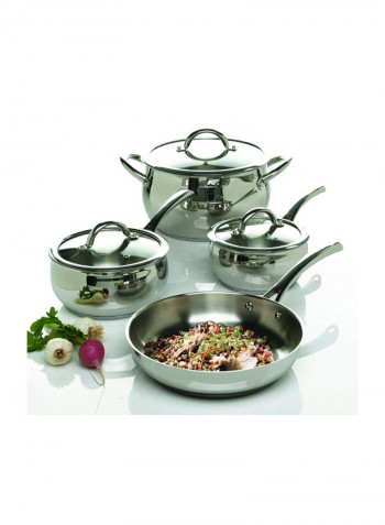 7-Piece Cookware Set With Lid Silver