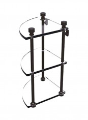 3-Tier Glass Shelf Black/Clear 8x8x15inch