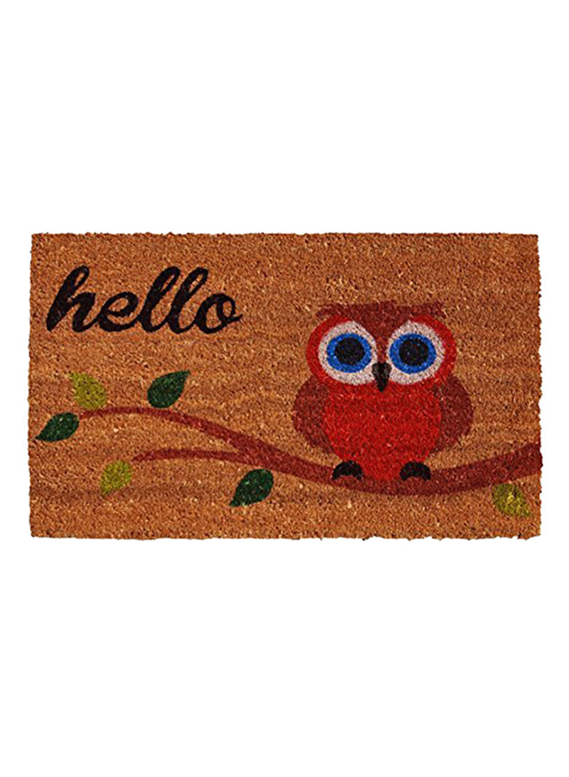 Owl Hello Doormat Multicolour 0.6x17x29inch