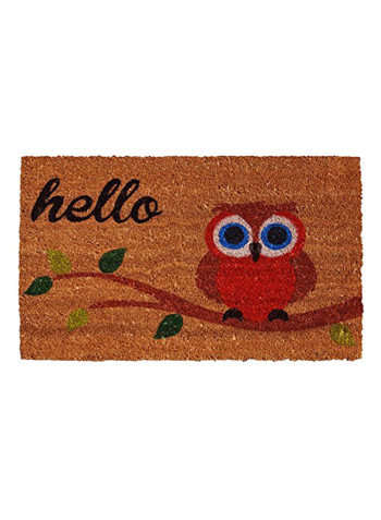 Owl Hello Doormat Multicolour 0.6x17x29inch