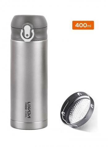 Titanium Vacuum Insulated Press Button Water Bottle 14ounce