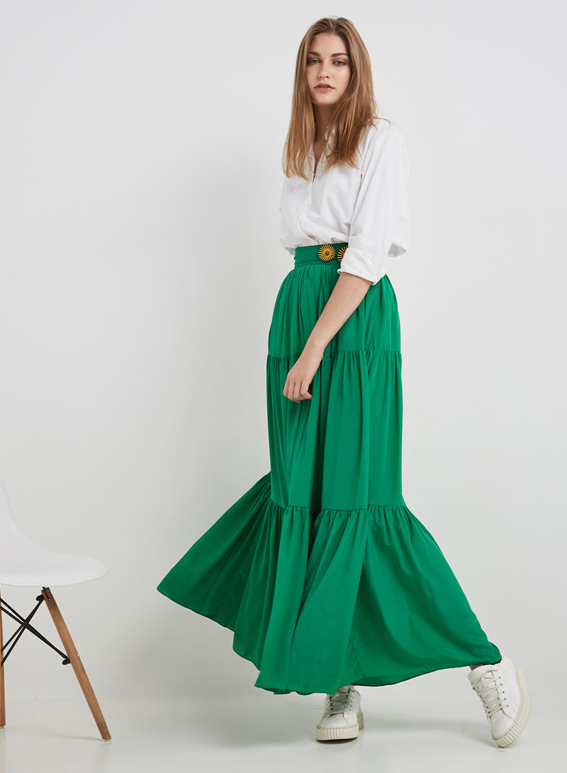 Fashionable Maxi Skirt Green
