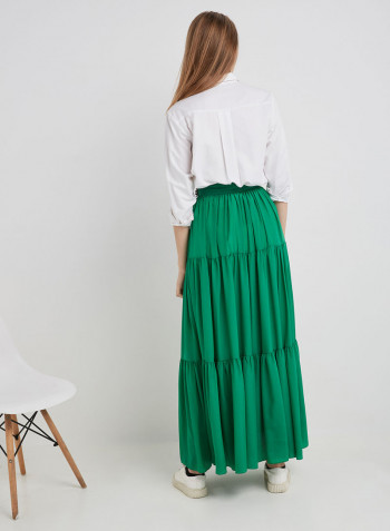 Fashionable Maxi Skirt Green