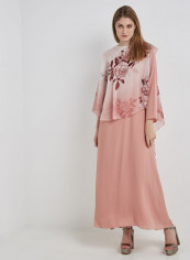 Traditional And Classy Long Sleeve Maxi Dress Pink