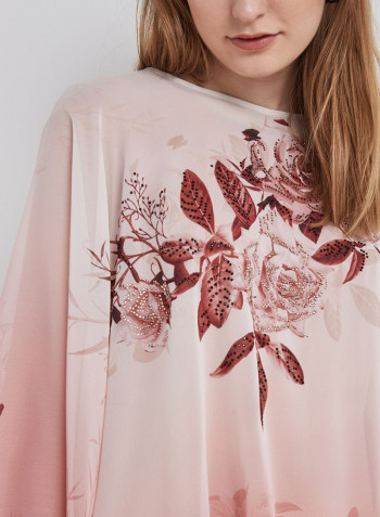 Traditional And Classy Long Sleeve Maxi Dress Pink
