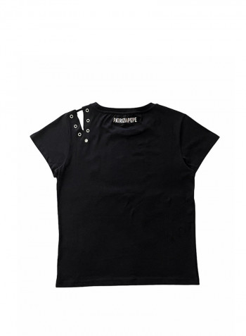 Solid Pattern Casual T-Shirt Black