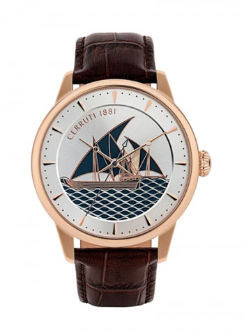 Men's Leather Analog Wrist Watch C Crwa26403