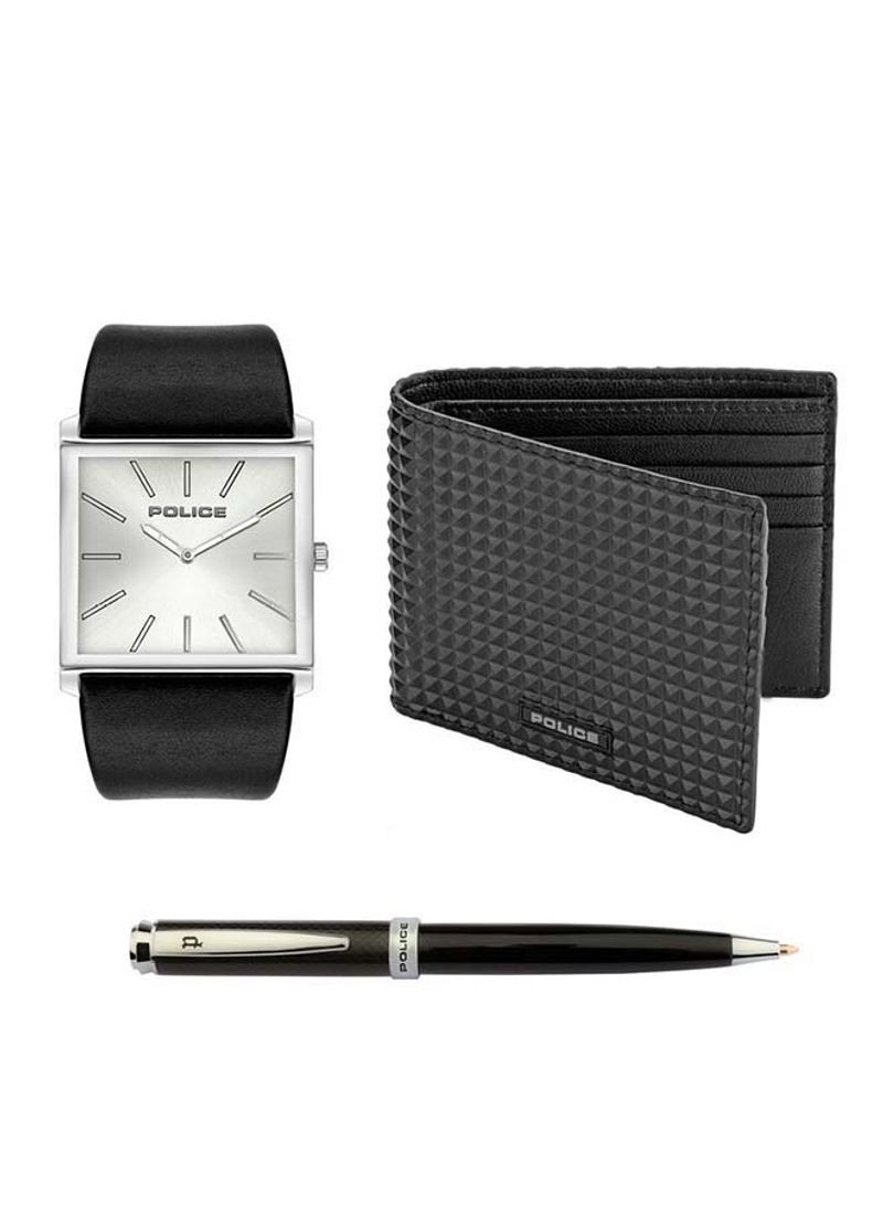 Men's Police Skyline Watch With Pen And Wallet