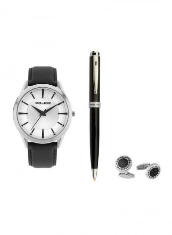 Men's Police Patriot Watch With Pen And Cufflink