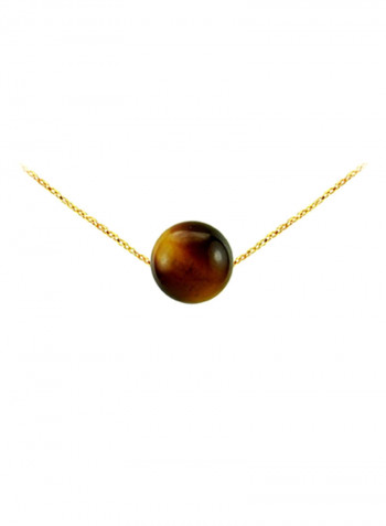 10 Karat Gold Tiger Eye Pendant Necklace