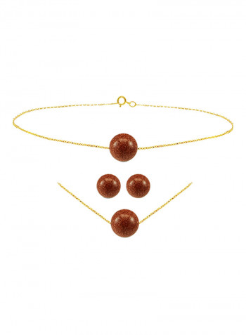 10K Gold Sunstone Jewellery Set