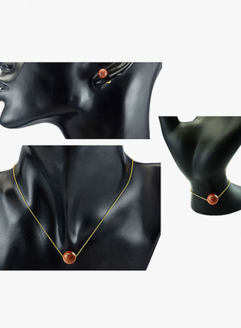10K Gold Sunstone Jewellery Set