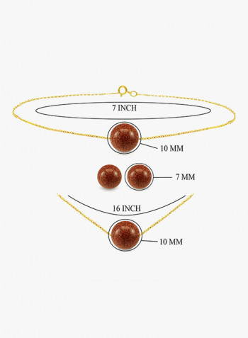 10K Gold Sunstone Jewellery Set