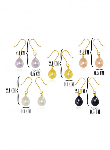 Pair Of 5 18 Karat Gold Pearl Studded Earrings