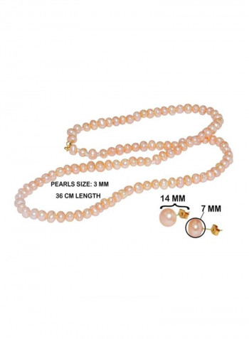 3-Piece 10 Karat Gold Pearl Jewellery Set