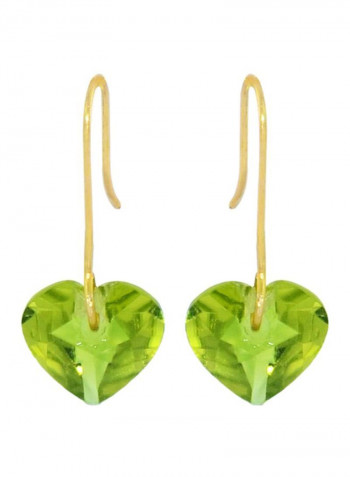 10 Karat Gold Heart Shaped Peridot Earrings